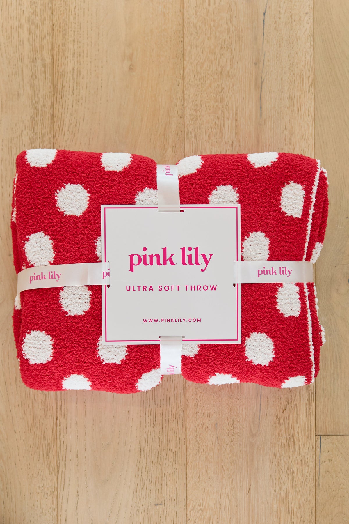 Make Me Believe Burgundy Polka Dot Blanket