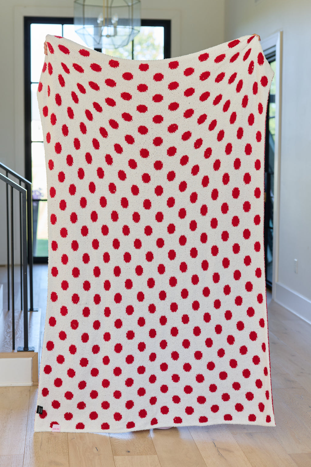 Make Me Believe Burgundy Polka Dot Blanket