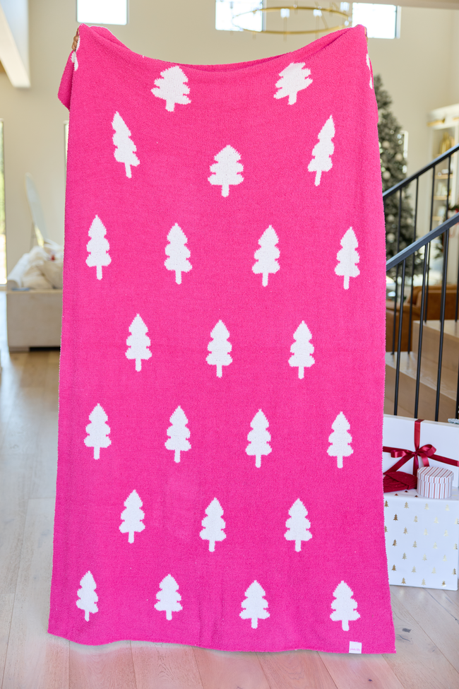 Make Me Believe Pink Tree Blanket