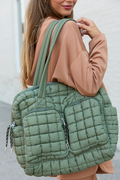 Haylie Olive Quilted Weekender Bag