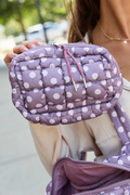 Haylie Purple Polka Dot Quilted Mini Bag