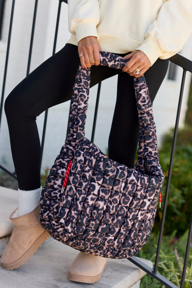 Haylie Leopard Quilted Carry All Bag