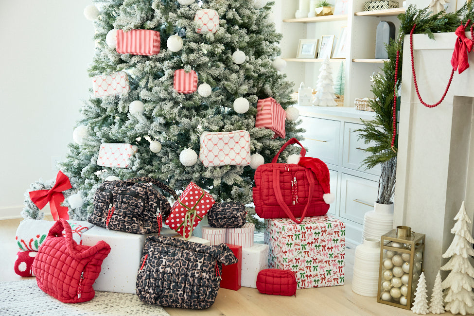 Little Luxuries Christmas Bow Cosmetic Case Set of 4