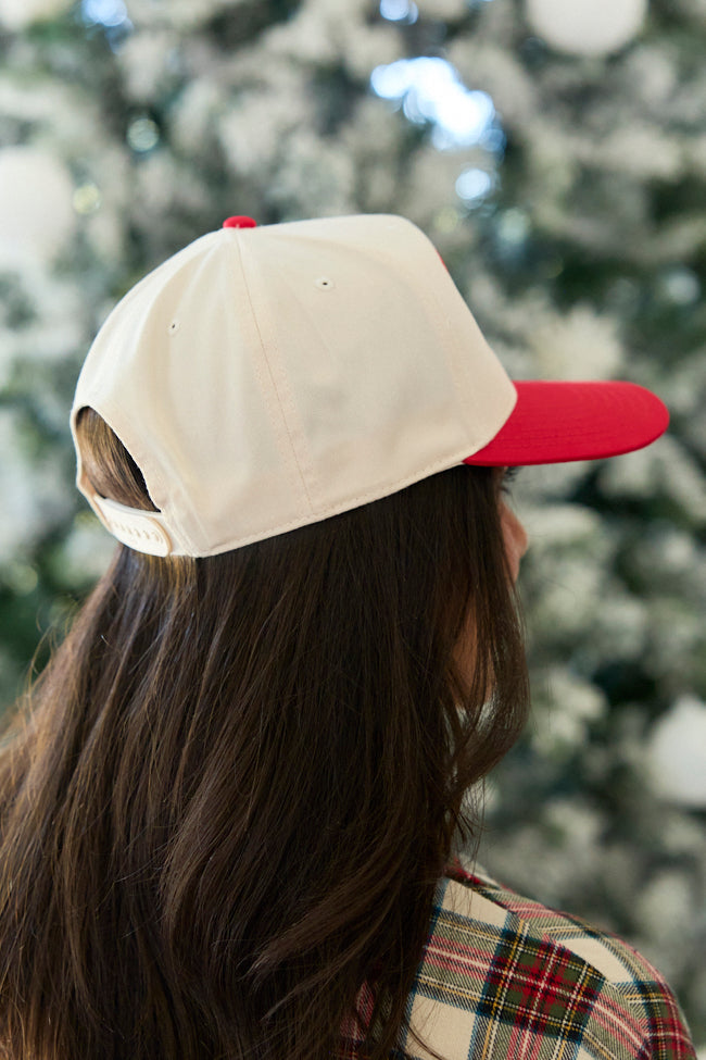 Merry Mama Natural/Red Embroidered Trucker Hat