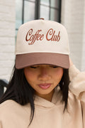 Coffee Club Natural/Brown Embroidered Trucker Hat