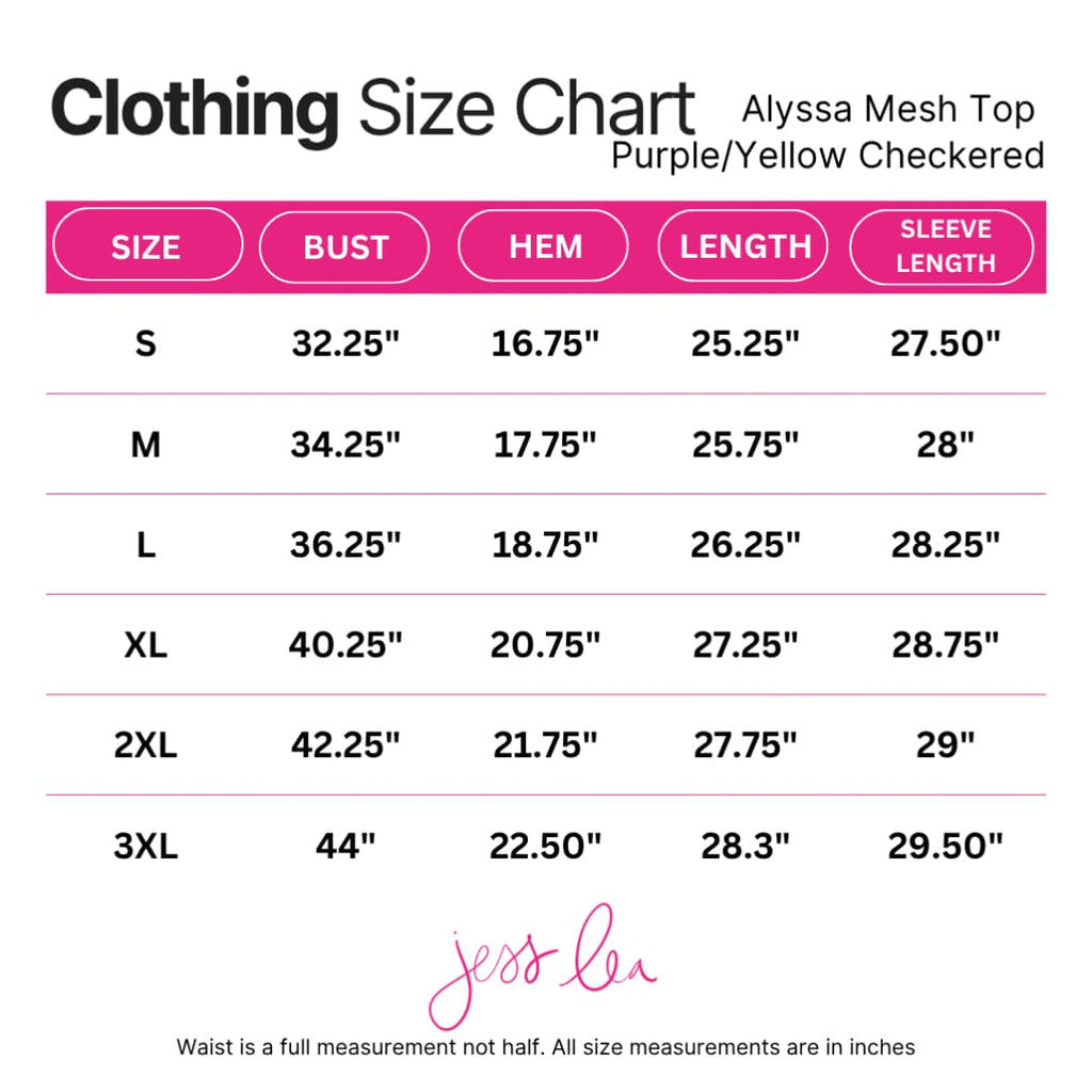 Alyssa Mesh Top- Purple/Yellow Checkered