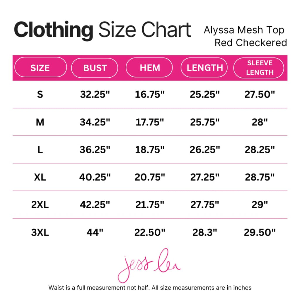 Alyssa Mesh Top- Red Checkered