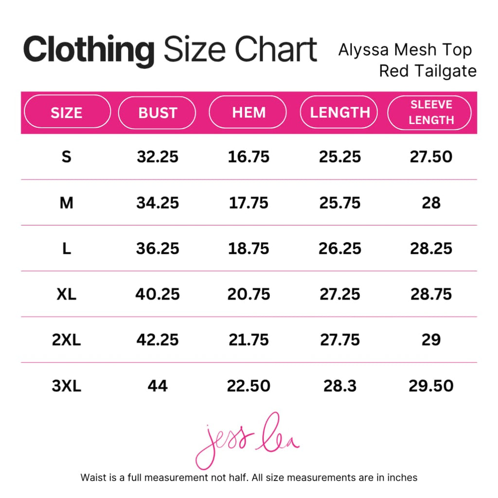 Alyssa Mesh Top- Red Tailgate