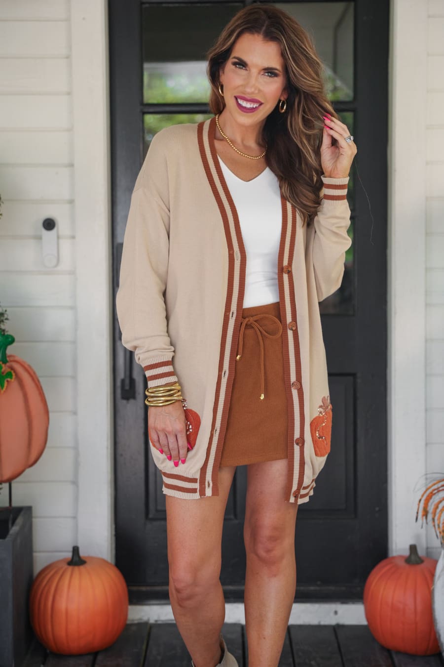 Well Loved Ribbed Skort- Chestnut