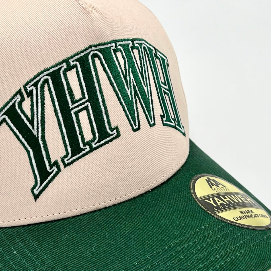 [PRE-ORDER - SHIPS MID-OCTOBER] ‘YHWH’ Structured SnapBack - Cream/Billiard Green