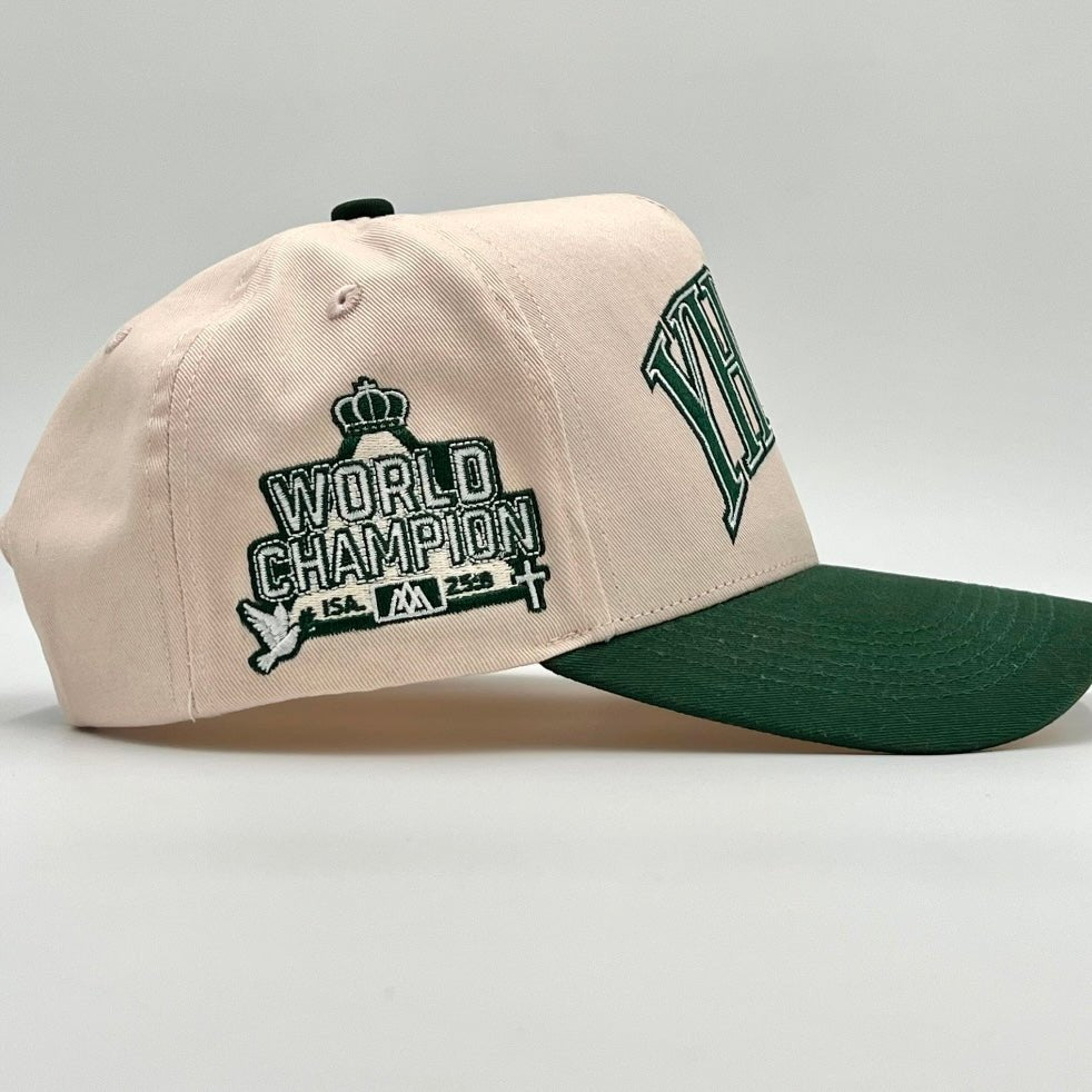 [PRE-ORDER - SHIPS MID-OCTOBER] ‘YHWH’ Structured SnapBack - Cream/Billiard Green